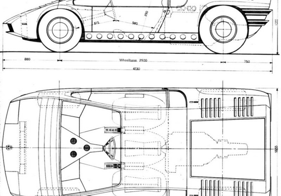 Italdesign Manta - drawings (drawings) of the car